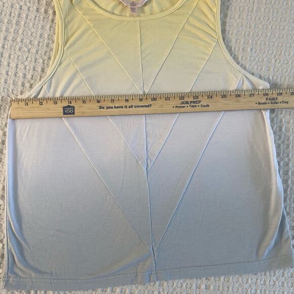 Ombré Yellow White Gray Chevron Soft Tank Top Sz S - Picture 4 of 7
